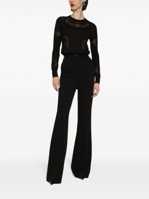 Krajkový svetr s kulatým výstřihem Dolce & Gabbana černý