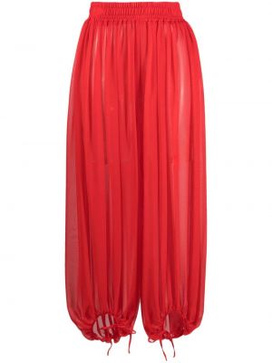 Pantaloni de mătase transparente Styland roșu