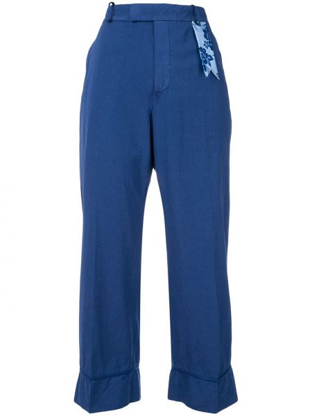 Укороченные брюки с завышенной талией The Gigi, синие
