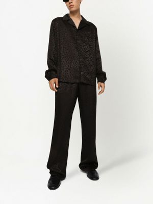 Krekls ar apdruku ar leoparda rakstu Dolce & Gabbana melns