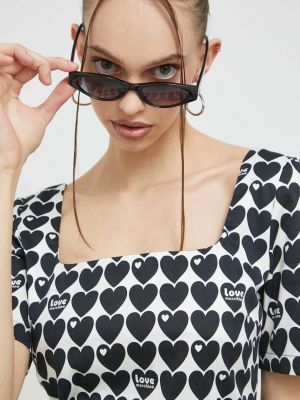 Love Moschino ruha sötétkék, mini, harang alakú