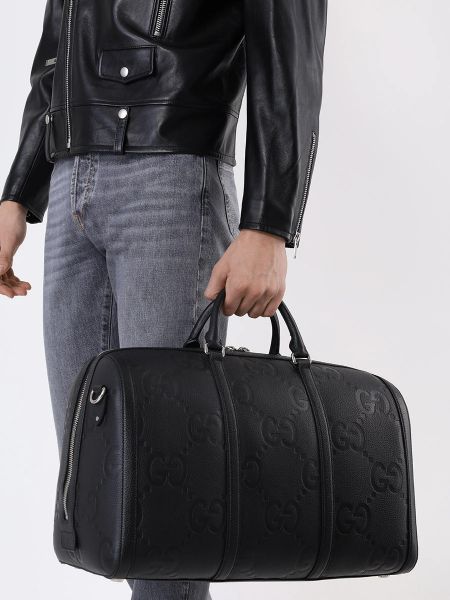 Кожаная дорожная сумка Gucci черная
