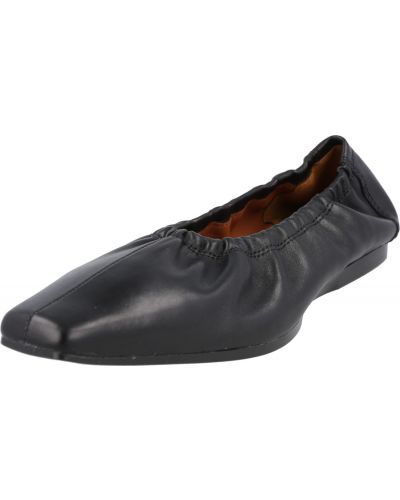 Jednofarebné kožené baleríny na podpätku Vagabond Shoemakers - čierna