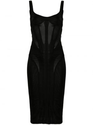 Μίντι φόρεμα Mugler μαύρο