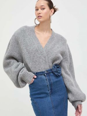 Gyapjú pulóver Rotate szürke