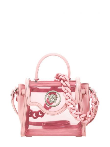 Прозрачни шопинг чанта Versace розово