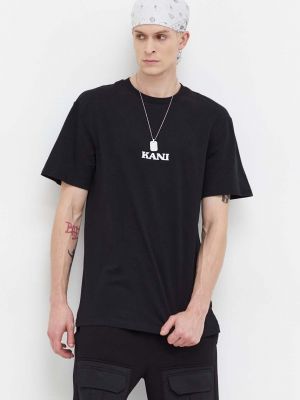 Bavlněné tričko s potiskem Karl Kani černé