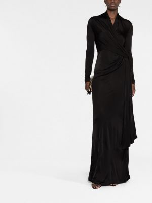 Drapiruotas vakarinė suknelė Saint Laurent juoda