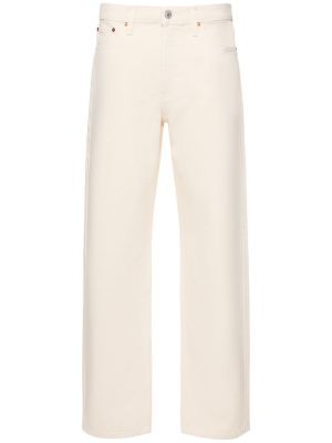 Voľné bavlnené džínsy s rovným strihom Re/done biela