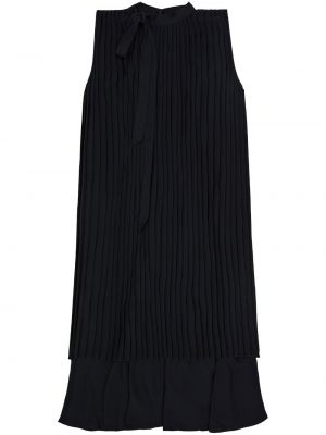 Plisuotas asimetriškas suknele kokteiline Mm6 Maison Margiela juoda