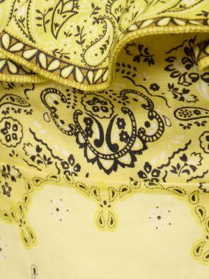 Lněné mini šaty s volány Zimmermann žluté