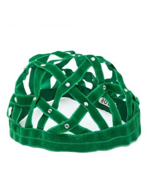Aksamitna czapka z daszkiem Bode zielona