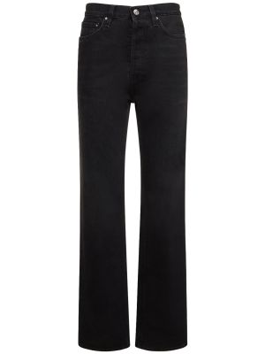 Straight fit džíny s vysokým pasem Totême černé