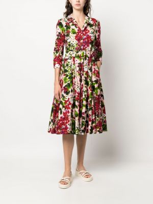 Květinové midi šaty s potiskem Samantha Sung růžové