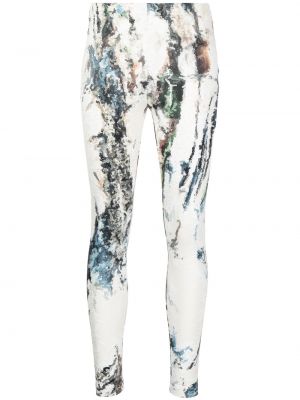 Pailletten leggings mit print Saiid Kobeisy weiß