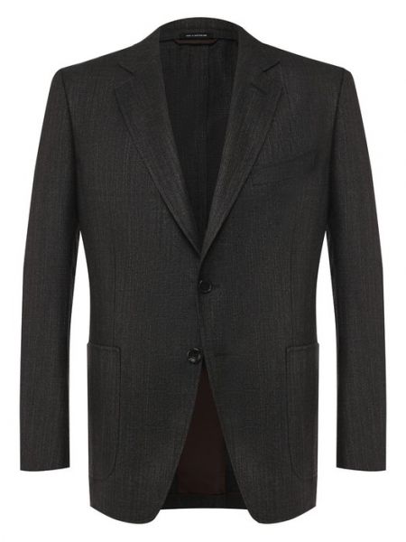 Льняной шерстяной пиджак Tom Ford коричневый