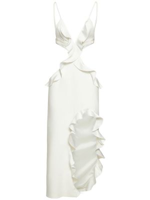 Satynowa sukienka midi David Koma biała