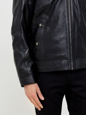 Кожаная куртка Al Franco черная
