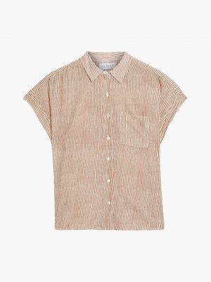 Koszula w paski bawełniana Velvet By Graham & Spencer, beżowy