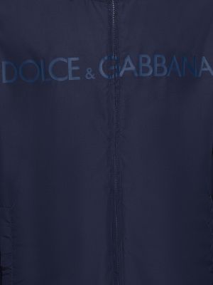 Geacă de vânt cu glugă reversibilă Dolce & Gabbana albastru