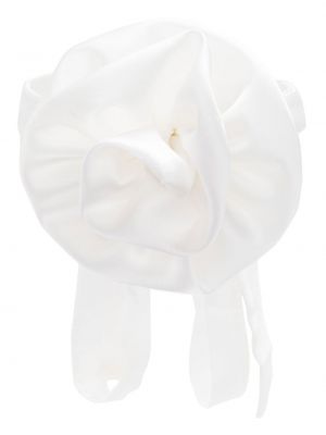 Kravata s cvetličnim vzorcem Loulou bela