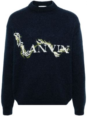 Жакардов пуловер Lanvin синьо
