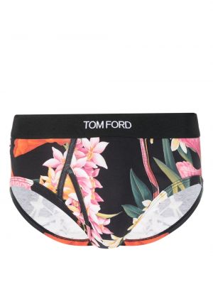 Baskılı çiçek pamuk boxer külot Tom Ford siyah