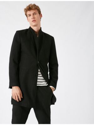 Kabát s knoflíky s kapsami Koton černý