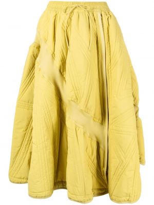 Zateplená prešívaná midi sukňa Y-3 žltá