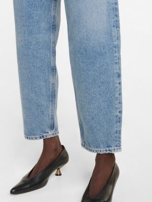 Voľné skinny fit džínsy s vysokým pásom Agolde modrá