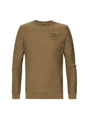 Sweatshirt mit rundem ausschnitt Petrol beige