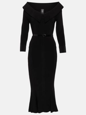 Jersey midi obleka Norma Kamali črna