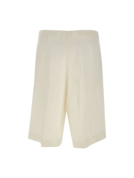 Pantalones cortos de lino de viscosa Fabiana Filippi blanco