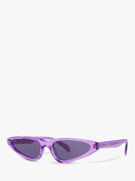 Женские солнцезащитные очки Celine треугольной формы, прозрачный фиолетовый/темно-фиолетовый