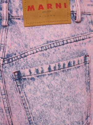 Jeans di cotone baggy Marni rosa