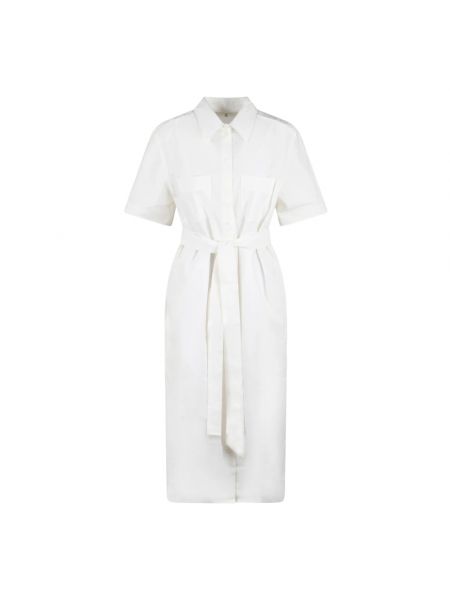 Haftowana sukienka koszulowa Maison Kitsune biała