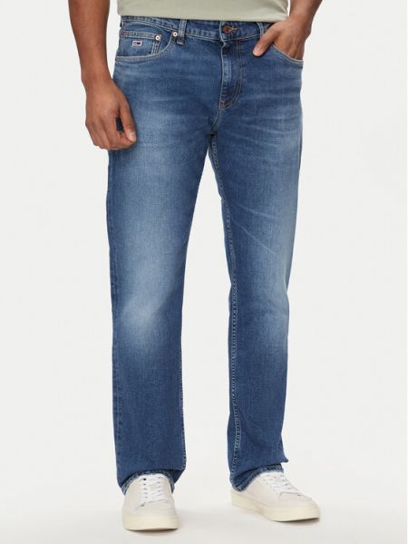 Egyenes szárú nadrág Tommy Jeans kék