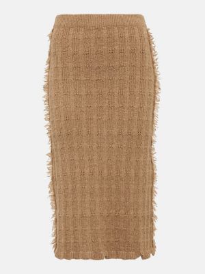 Falda midi de lana Acne Studios marrón