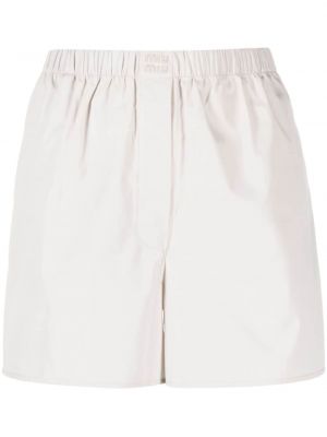 Kratke hlače z vezenjem Miu Miu bela
