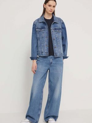 Kurtka jeansowa oversize Hollister Co. niebieska