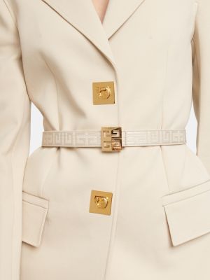 Obojstranný kožený opasok Givenchy béžová