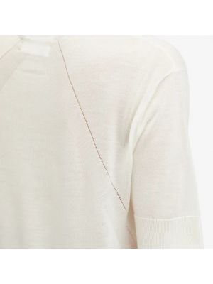 Шерстяная футболка из шерсти мериноса Jil Sander белая