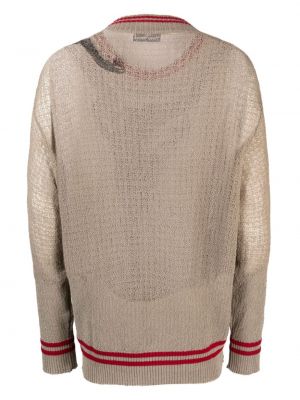 Sweter wełniany z przetarciami z nadrukiem Vivienne Westwood