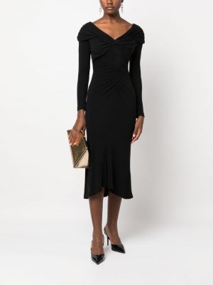 Večerní šaty s výstřihem do v Dvf Diane Von Furstenberg černé