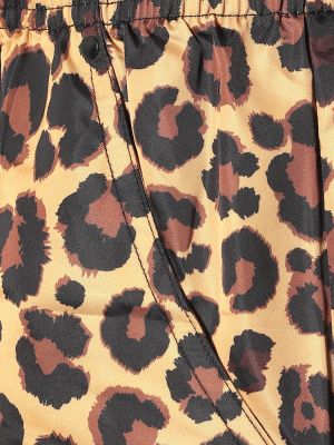 Teplákové nohavice s potlačou s leopardím vzorom Adam Selman Sport hnedá