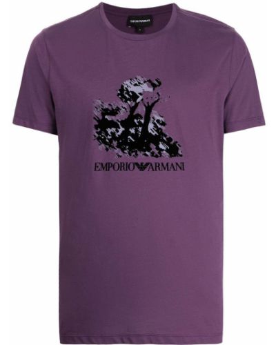 Camiseta con estampado Emporio Armani violeta