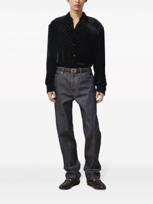 Aksamitna koszula Gucci czarna