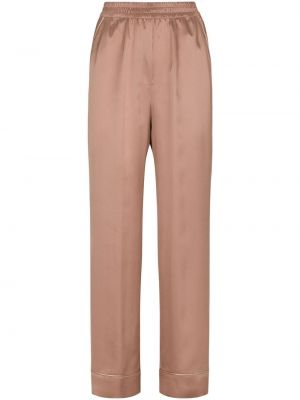 Pantalon droit taille haute en soie Dolce & Gabbana rose