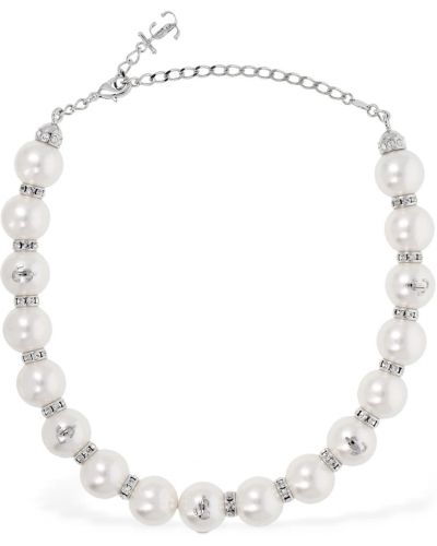 Krištáľový náhrdelník s perlami Jimmy Choo