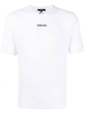 Priliehavé tričko s potlačou Versace biela